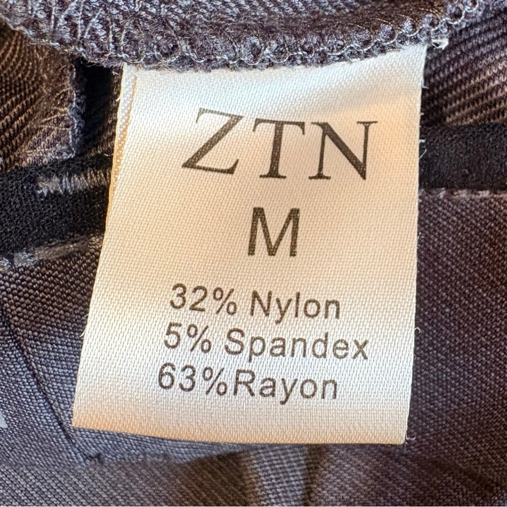 Slim Stretch Dress Pants Blue Gray Rayon Blend Size M Officecore Minimalist - Picture 5 of 5